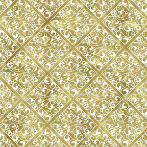Intricate gold pattern on ivory background