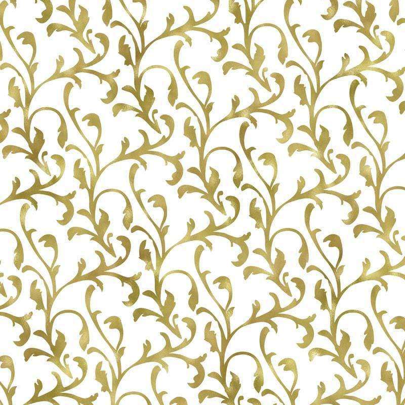 Elegant gold vine pattern on a cream background