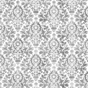 Black and white ornamental damask pattern