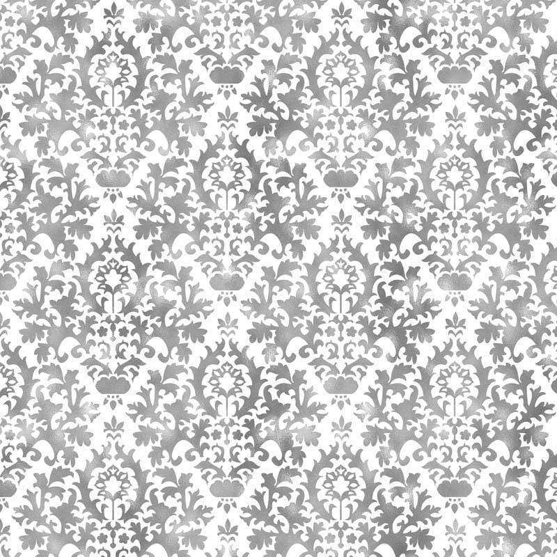 Black and white ornamental damask pattern