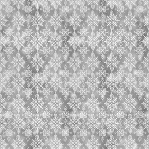 Snowy floral damask pattern in shades of grey