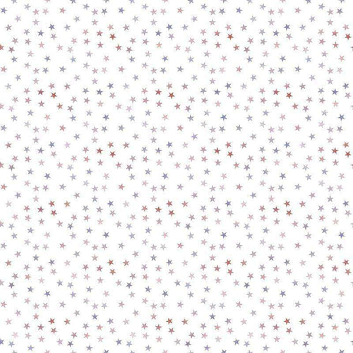 Scattered star pattern in pastel shades on white background