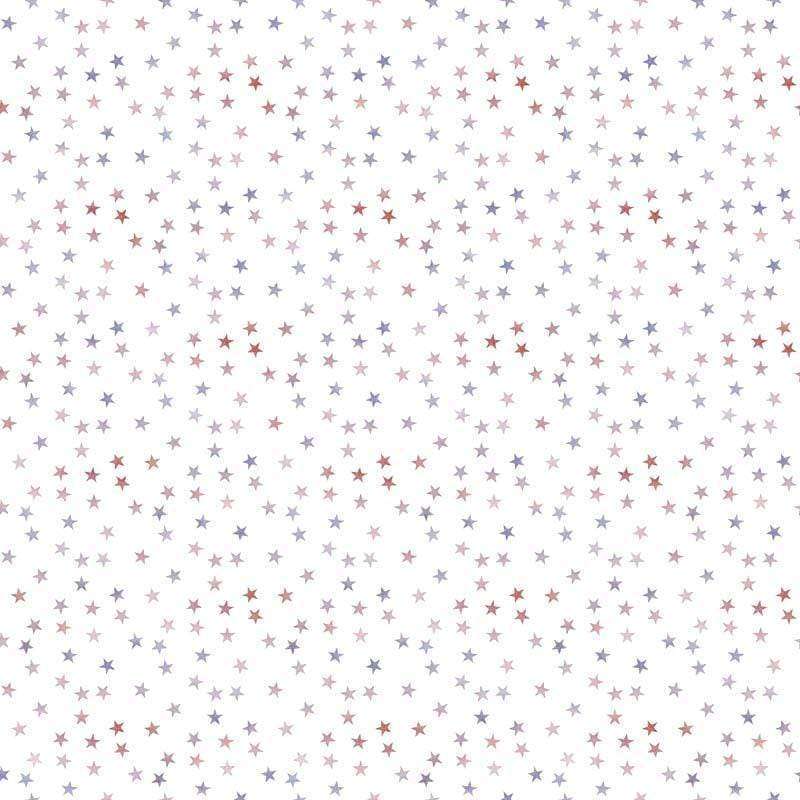 Scattered star pattern in pastel shades on white background