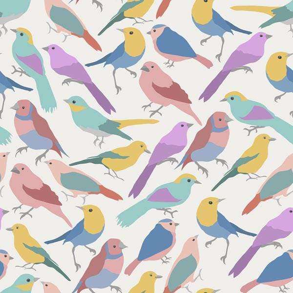 Colorful illustrated birds pattern
