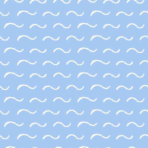 White wave pattern on a serene blue background
