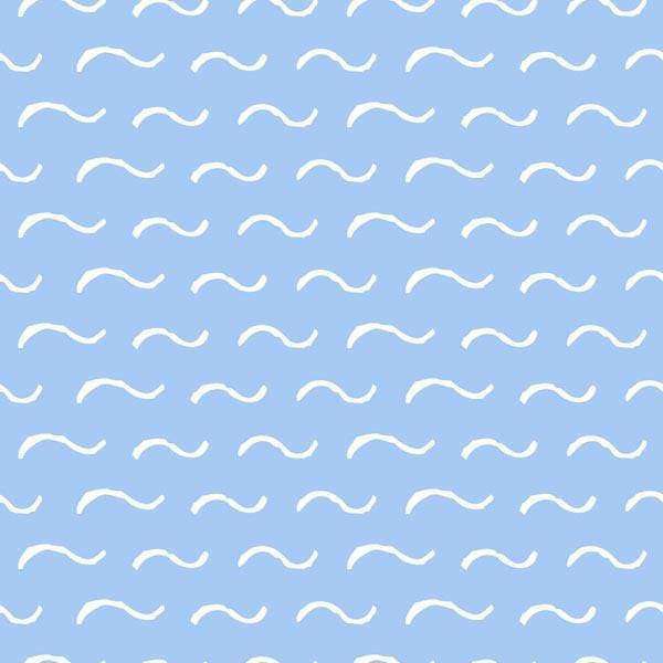 White wave pattern on a serene blue background