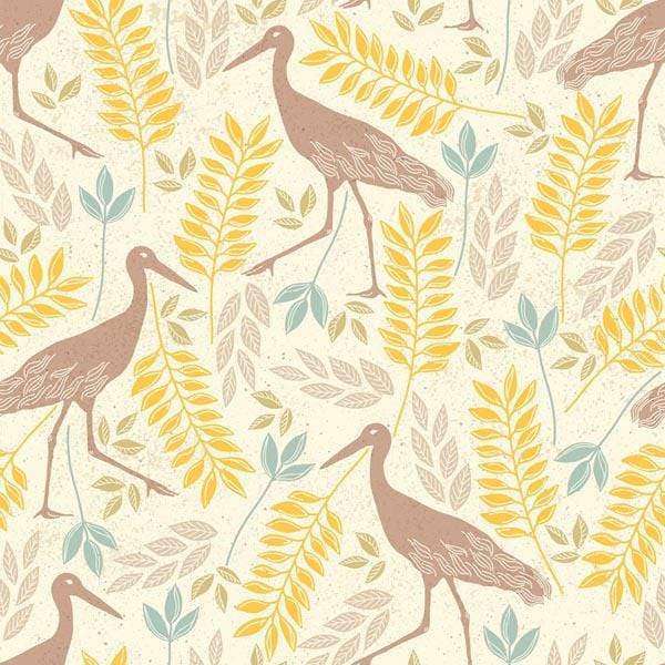 Elegant bird and foliage pattern with a vintage feel