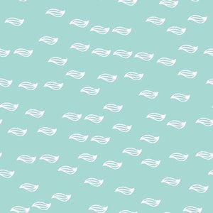 Abstract white wave patterns on a mint background