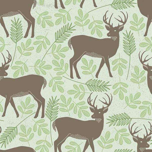 Pattern with deer and foliage
