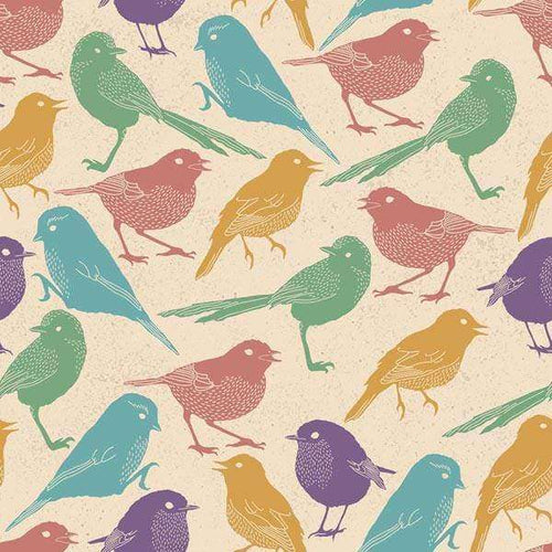 Colorful bird print pattern
