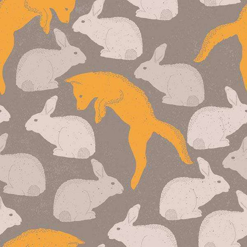 Illustrated fox and rabbits pattern