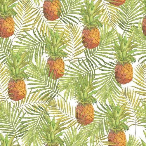 Pineapples and palm leaves pattern