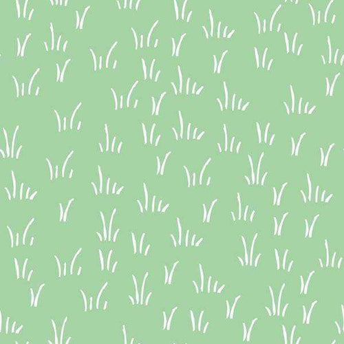 Simple white grass pattern on green background