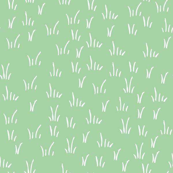 Simple white grass pattern on green background