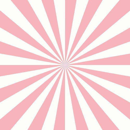 Radiating pink and white stripes forming a starburst pattern