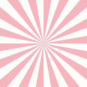 Radiating pink and white stripes forming a starburst pattern