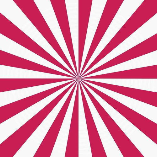 A square image with a radial magenta and white striped pattern