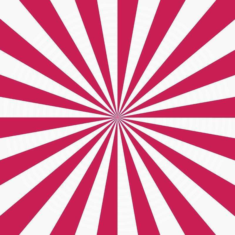 A square image with a radial magenta and white striped pattern