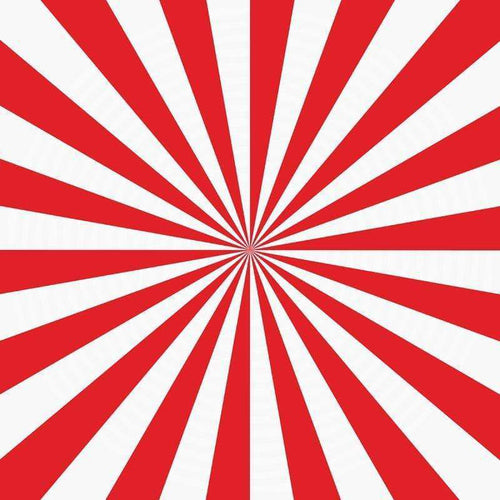 Red and white radial striped pattern