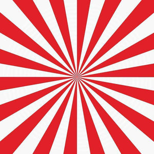 Red and white radial striped pattern
