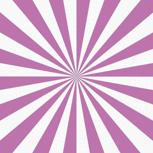 A radial burst pattern with alternating purple and white stripes