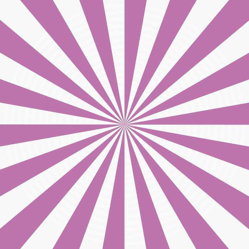 A radial burst pattern with alternating purple and white stripes