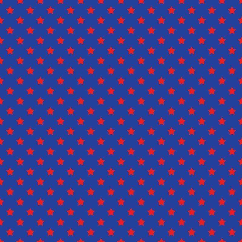 Red stars on a deep blue background pattern