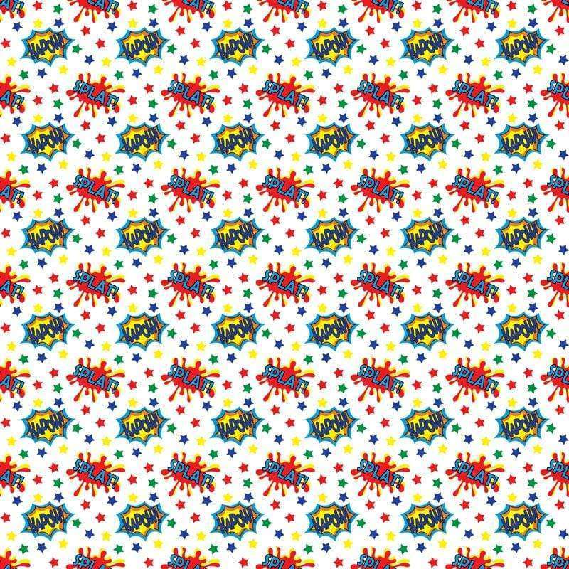 Colorful festive pattern with comic splashes and stars