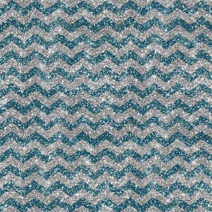 Snow-speckled blue and grey chevron pattern