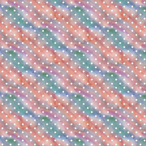 Wavy polka dot pattern with multicolored background