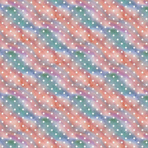 Wavy polka dot pattern with multicolored background