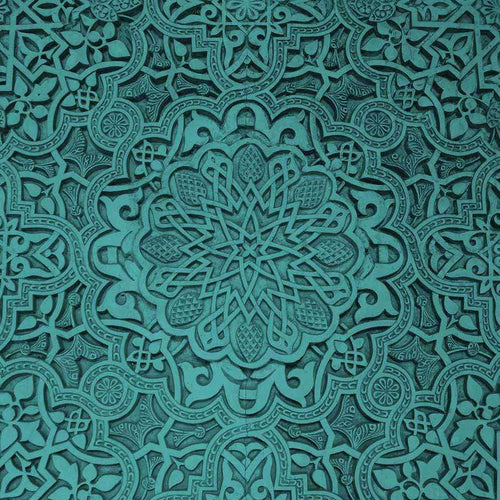 Intricate teal mandala pattern