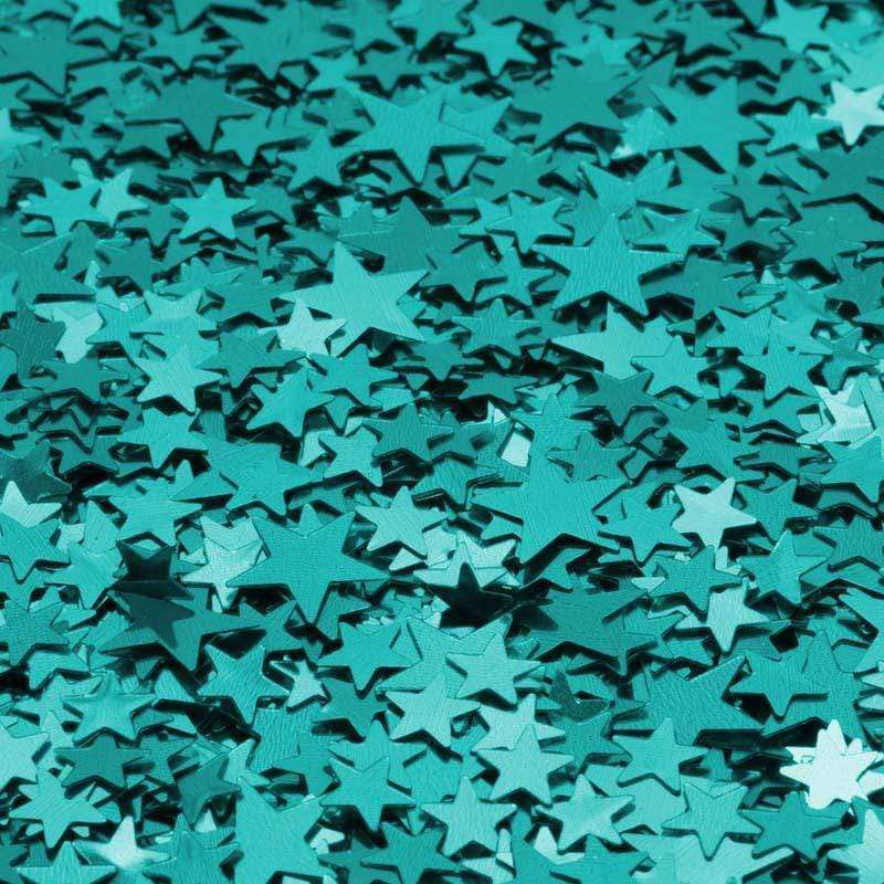 Teal star confetti pattern