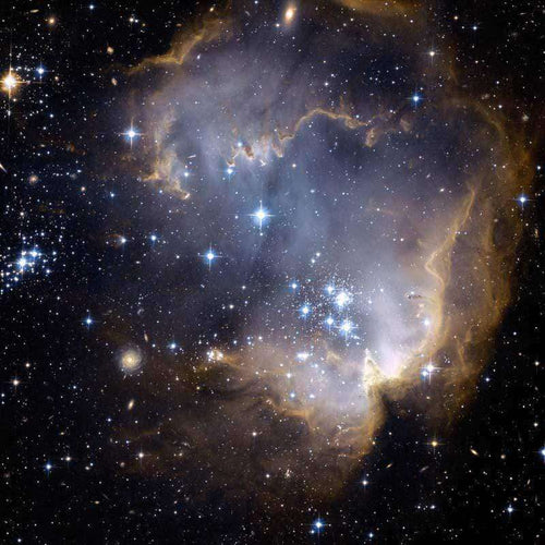 A cosmic pattern resembling a nebula with stars