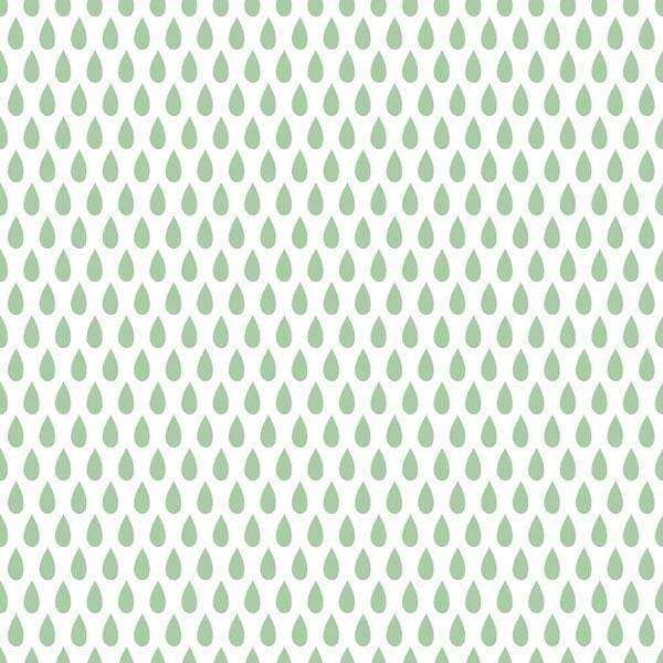 Green raindrop pattern on off-white background