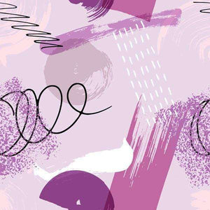 Abstract artistic pattern with squiggles and brush strokes