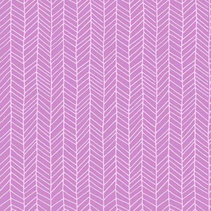 A pattern of vertical light pink fern leaves on a lilac background