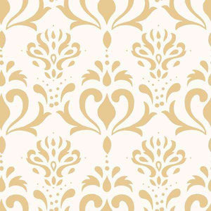 Elegant golden floral pattern on a cream background