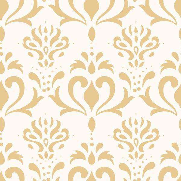 Elegant golden floral pattern on a cream background