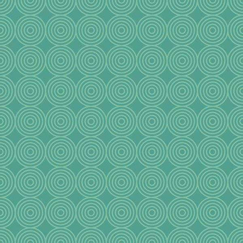 Concentric circles pattern in shades of teal and aqua
