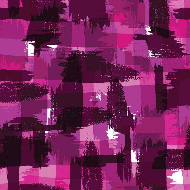 Abstract pattern with chaotic magenta and black brushstrokes