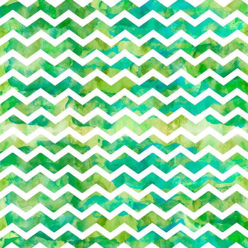 Watercolor chevron pattern in shades of green and blue
