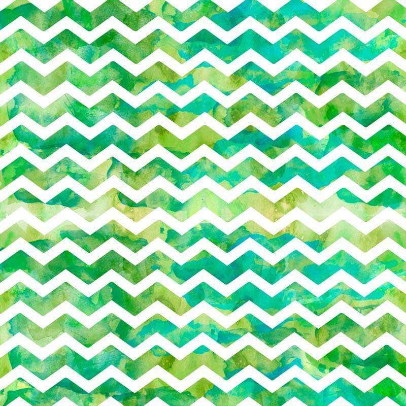 Watercolor chevron pattern in shades of green and blue