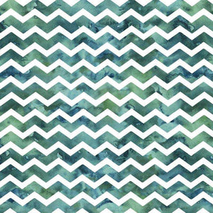 Watercolor chevron pattern with varying shades of blue and green
