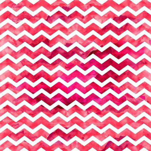 Watercolor painted chevron pattern in shades of red and pink