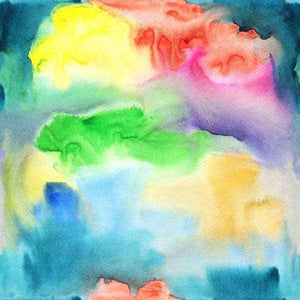Abstract watercolor blending of vivid hues