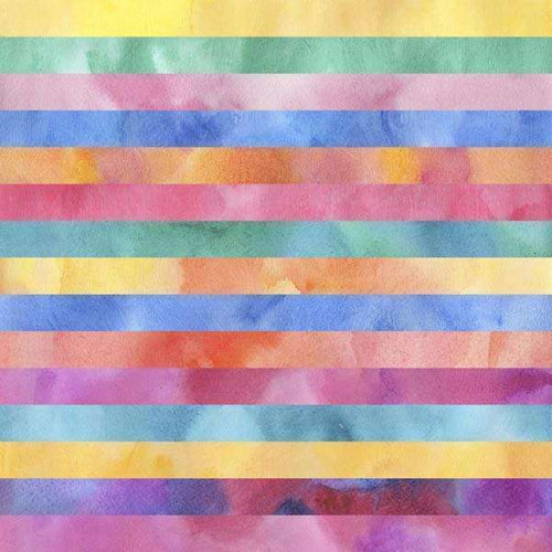 Watercolor painted colorful striped pattern