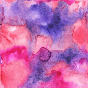 Abstract watercolor pattern in shades of pink and purple.