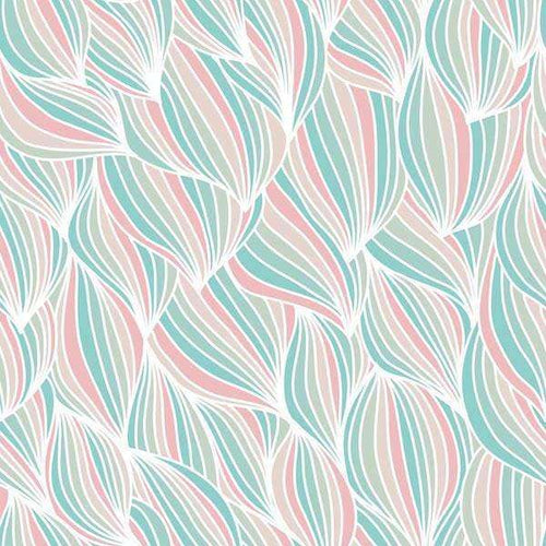 Abstract leaf pattern in pastel tones
