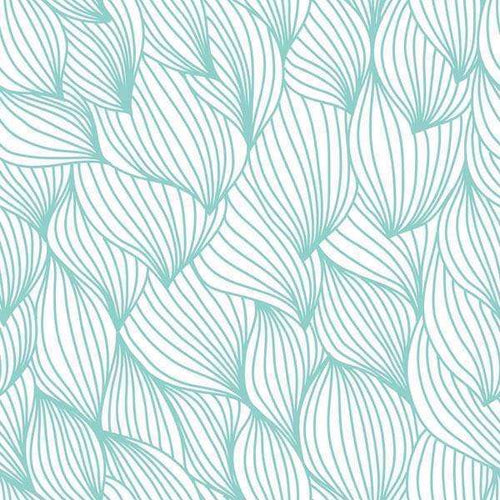 Seamless leaf pattern in mint tones